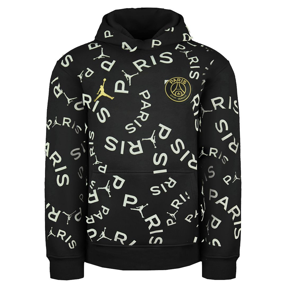 Nike Paris Saint-Germain Lng Sleve Zwart Pullover Kids Bedrukte Hoodie DC8925 010 - maat L