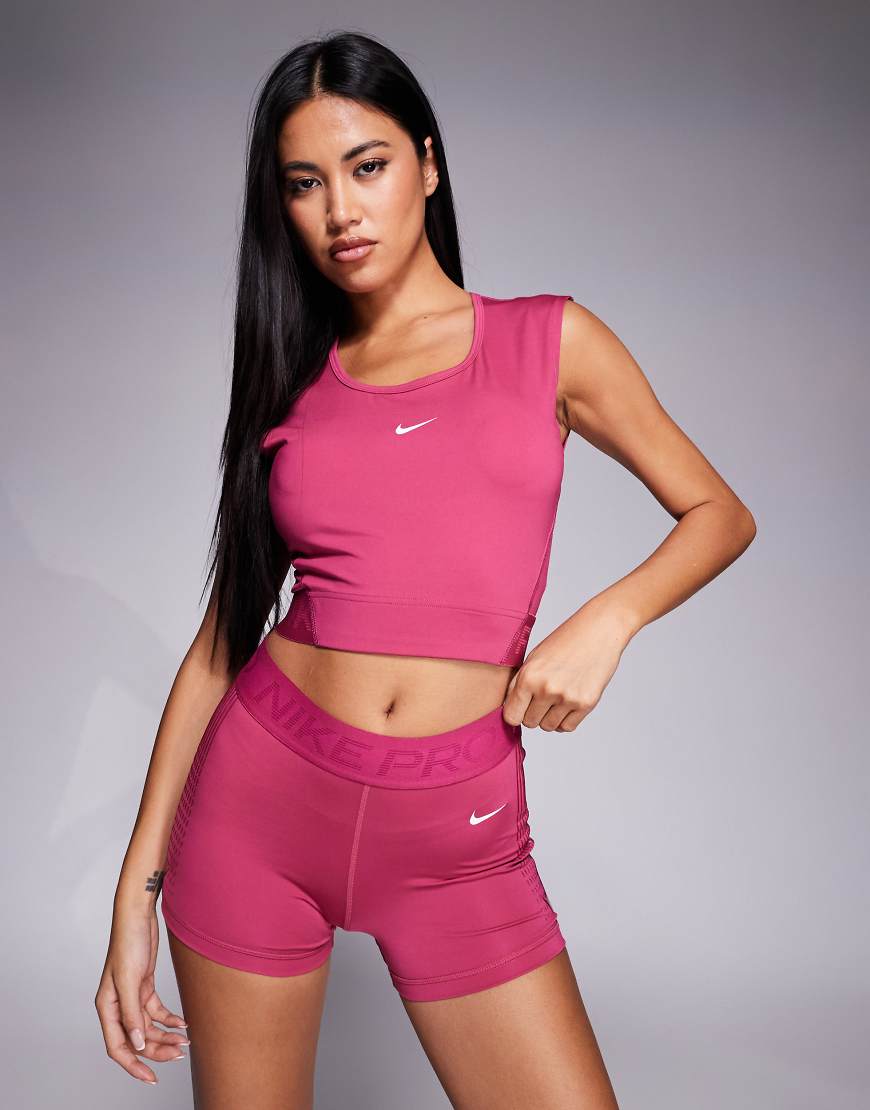 Nike - Pro Training 365 - Legging-Shorts in Rosa mit mittelhohem Bund, 3 Zoll