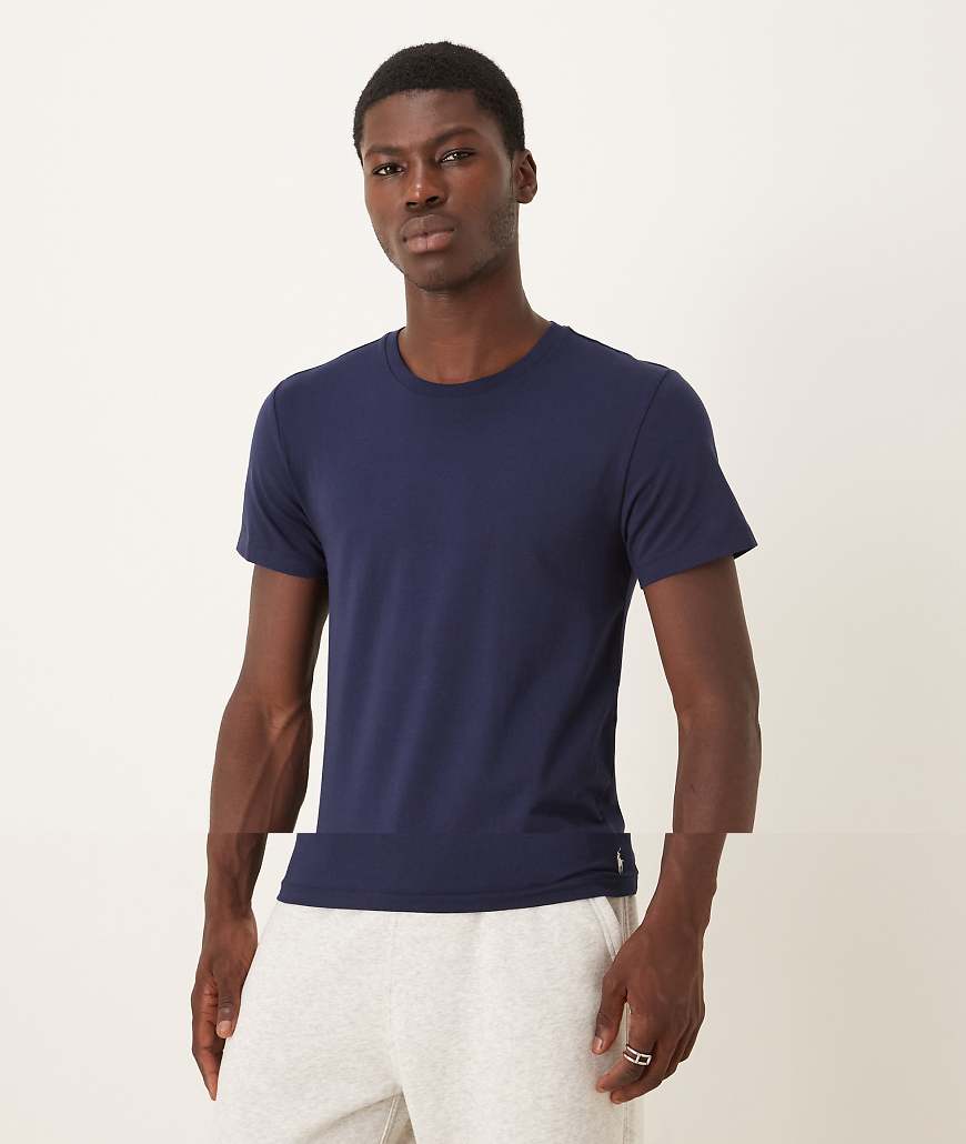 Polo Ralph Lauren - 2er-Pack Lounge-T-Shirts in Marineblau mit Logo-Symbol