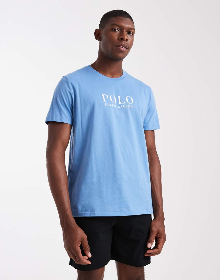 Polo Ralph Lauren - Lounge-T-Shirt im Mittelblau mit Brust-Logo