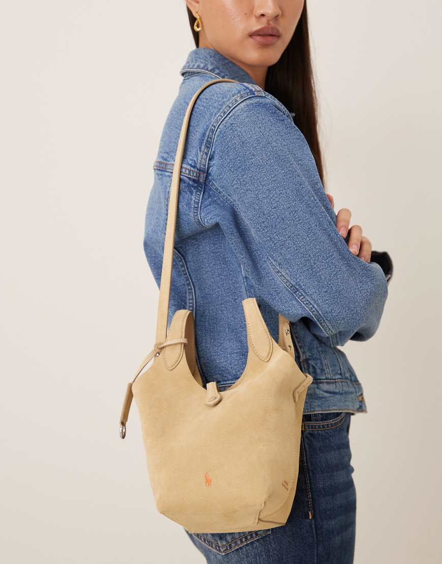 Polo Ralph Lauren - Polo Play - Tasche aus 100% Wildleder in Ecru-Blonde