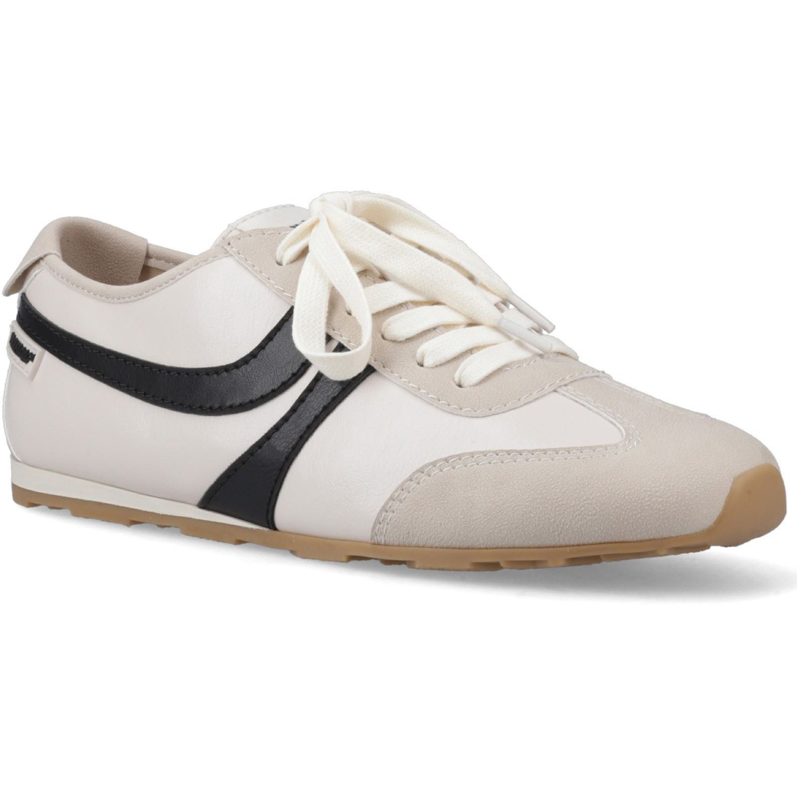 Rocket Dog Destin PU Combo Polyurethaan Dames Sneakers Off White/Zwart