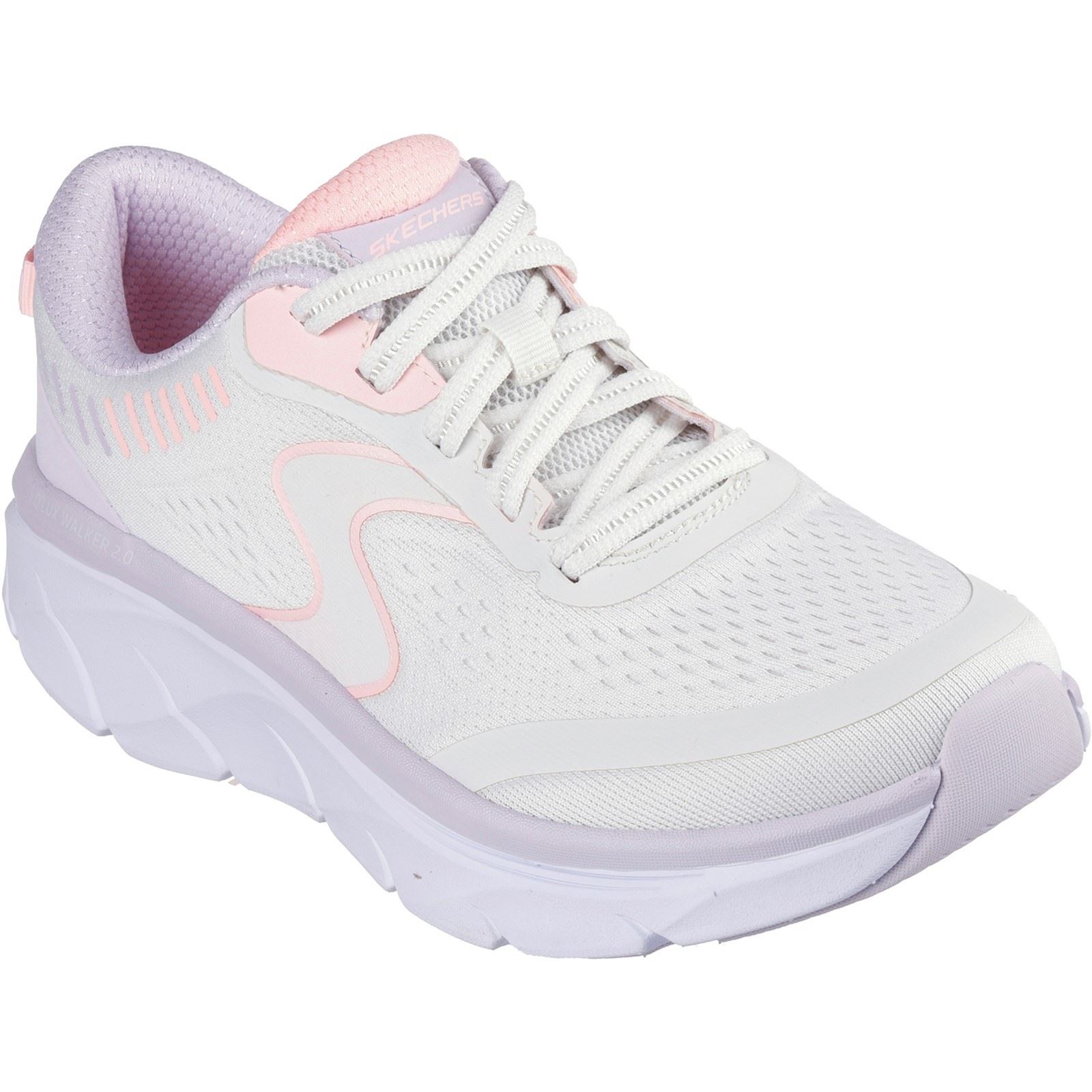 Skechers D'Lux Walker 2.0 Active Pace Textile Dames Off White/Pink Trainers - maat EU 37 / UK 4