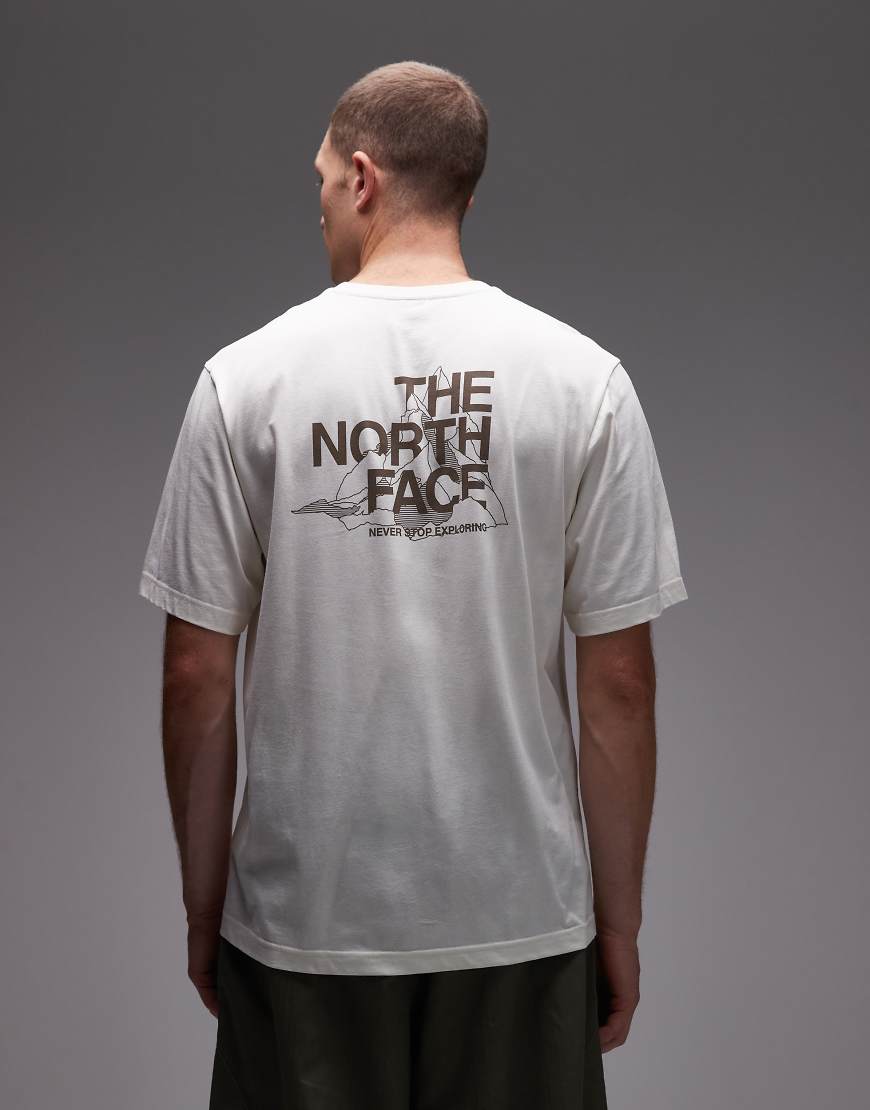 The North Face - Mountain Sketch - Oversize-T-Shirt in Wollweiß mit Rückenprint