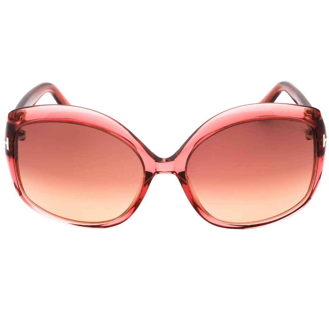 Tom Ford Gradient Bordeaux Lens Glanzende Roze Montuur Zonnebril
