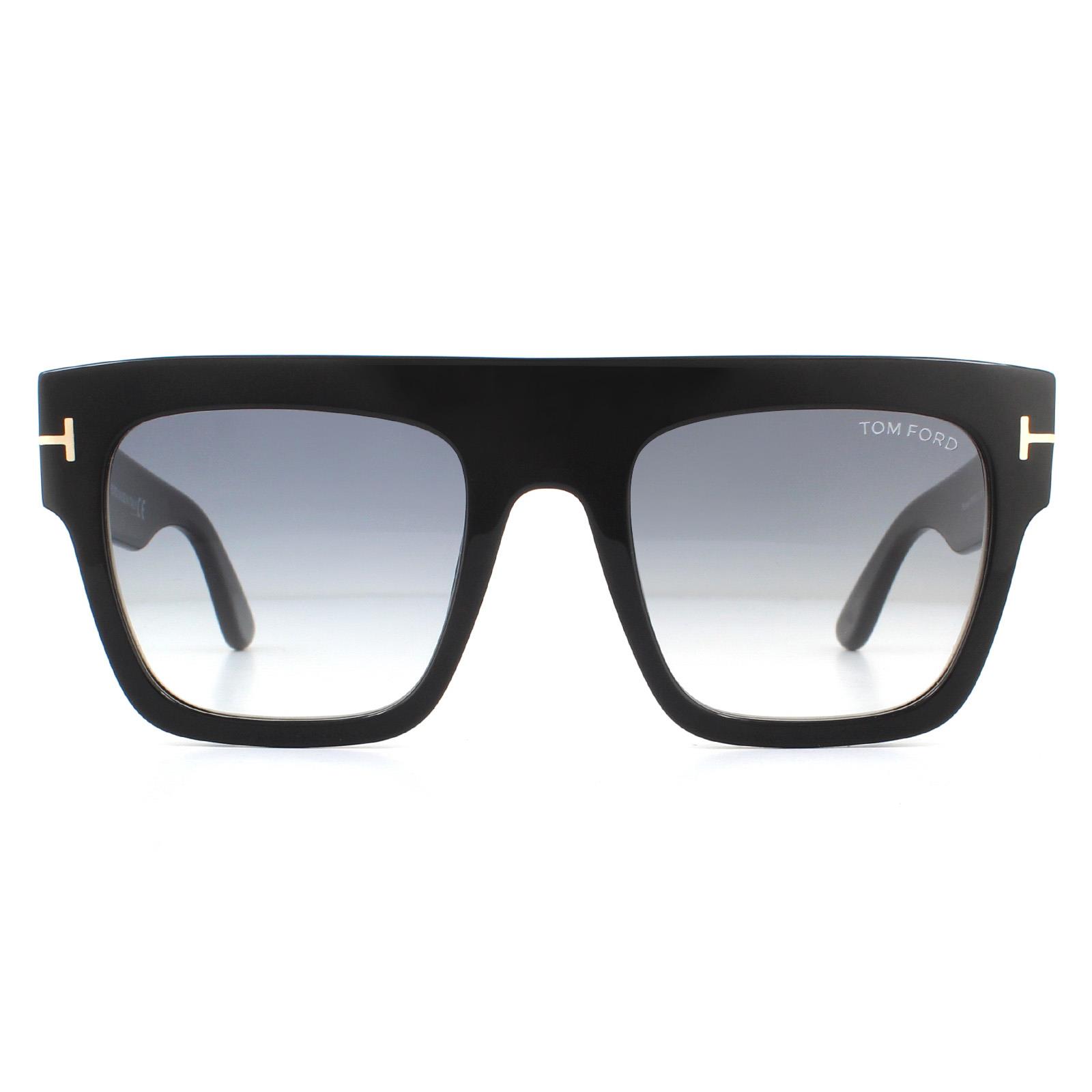 Tom Ford Zonnebril Renee FT0847 01B Glanzend Zwart Grijs Smoke Verloop
