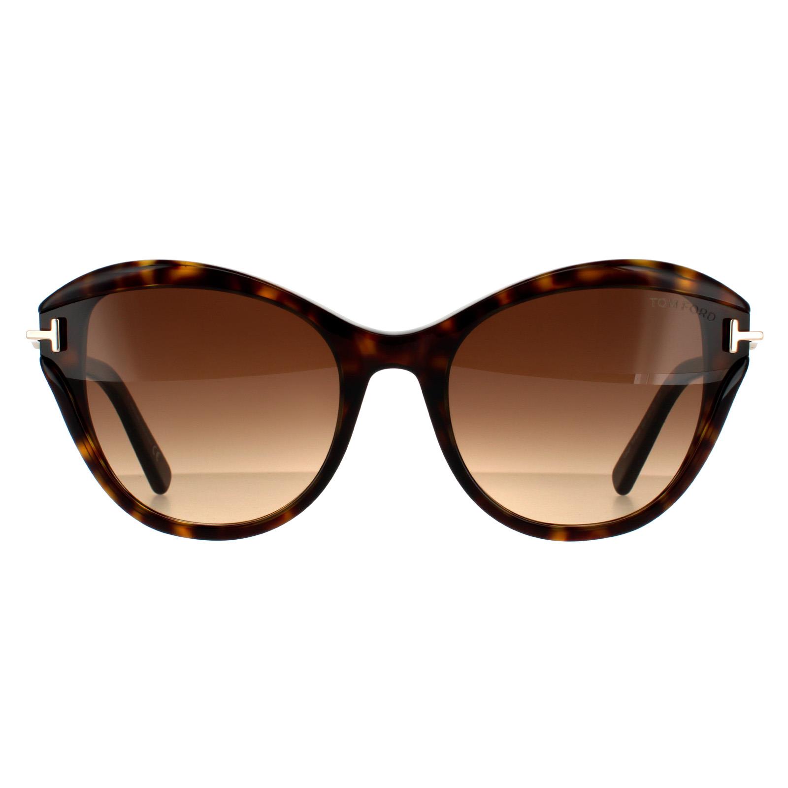 Tom Ford zonnebril Leigh FT0850 52F Dark Havana Brown Gradiënt