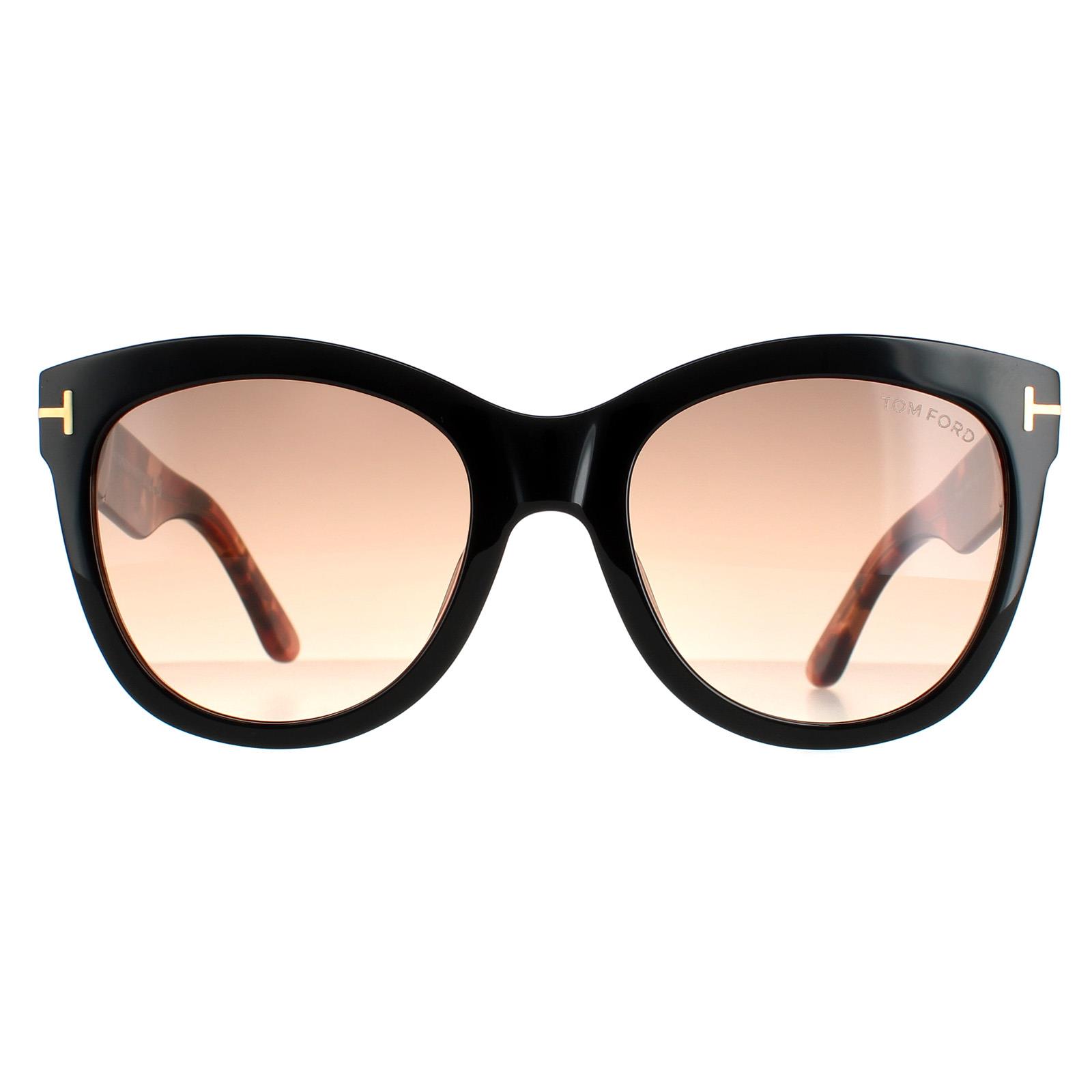 Tom Ford zonnebril Wallace FT0870 05F Zwart Havana Brown Gradiënt