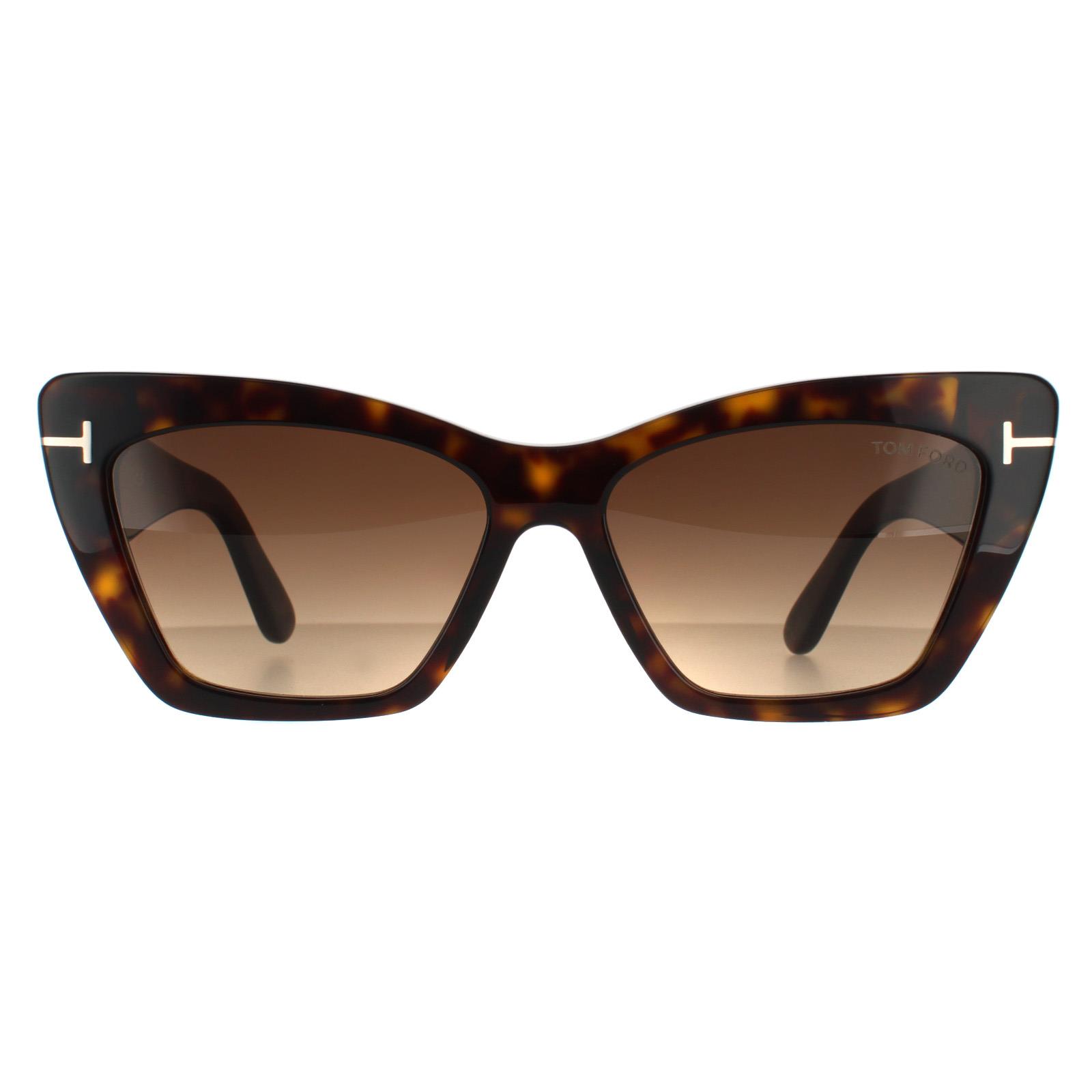Tom Ford zonnebril Wyatt FT0871 52F Dark Havana Brown Gradiënt