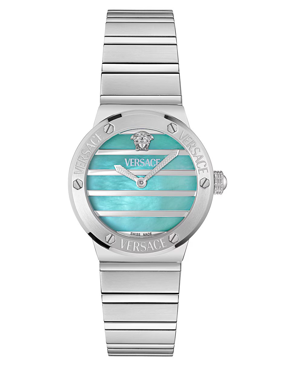 Versace Greca Logo Pearl Dames Horloge Zilverkleurig VE0S00225 - maat One Size