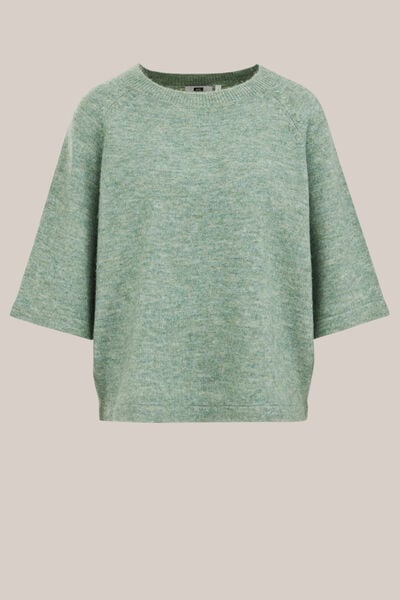 WE Fashion - Dames gebreide trui - Regular fit - Groen - Maat: S