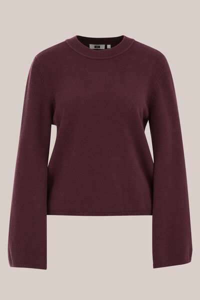 WE Fashion - Dames trui - Regular fit - Aubergine - Livaeco™ Viscose - Maat: XS