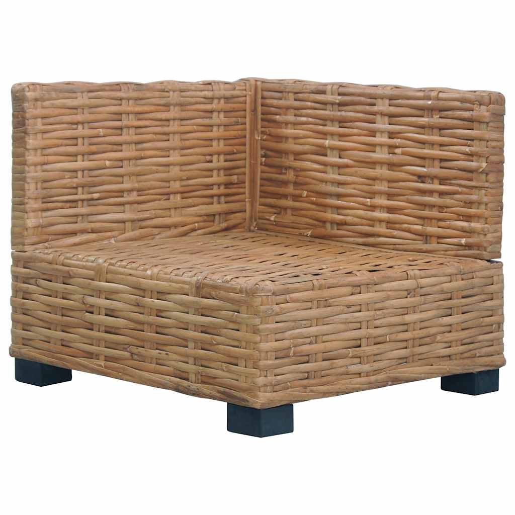 vidaXL Hoekbank met kussens natuurlijk rattan