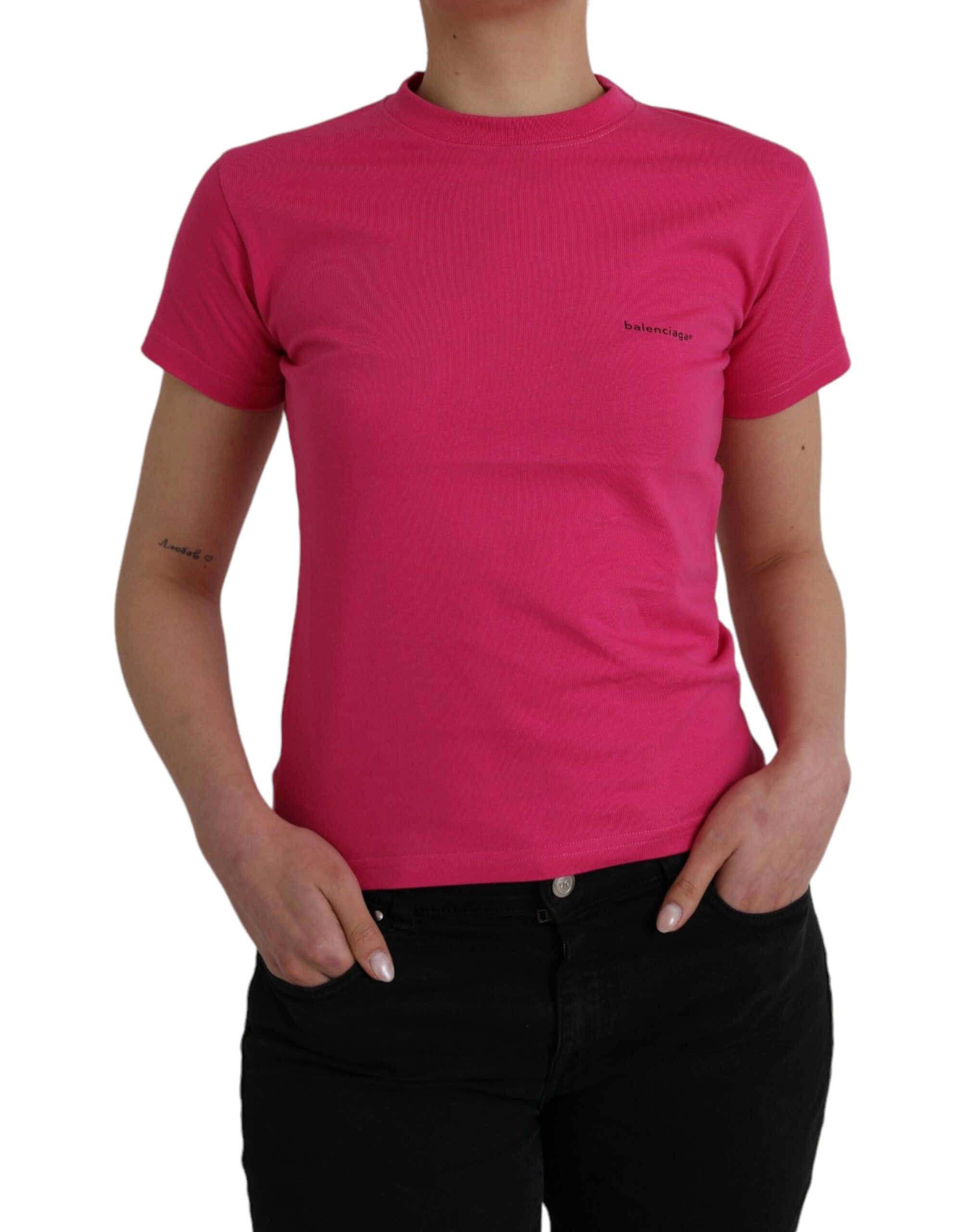 Balenciaga Logo T-shirt Korte Mouw Roze