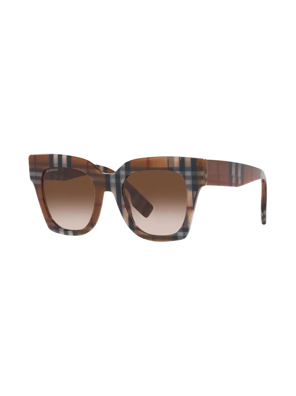 Burberry Eyewear Kitty zonnebril met geruit montuur - Bruin