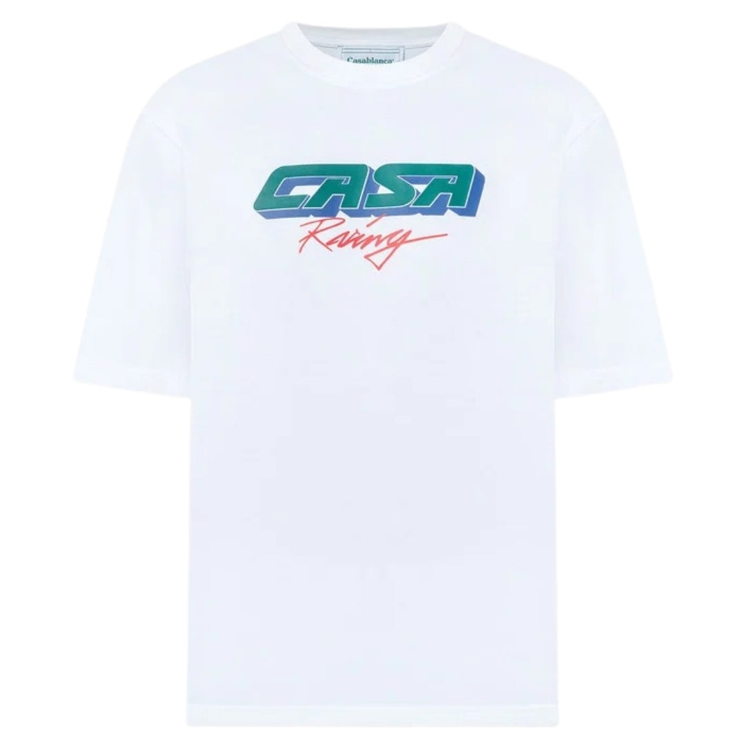 Casablanca 3d-geprinte Oversized T-shirt Casa Racing Wit T-shirt