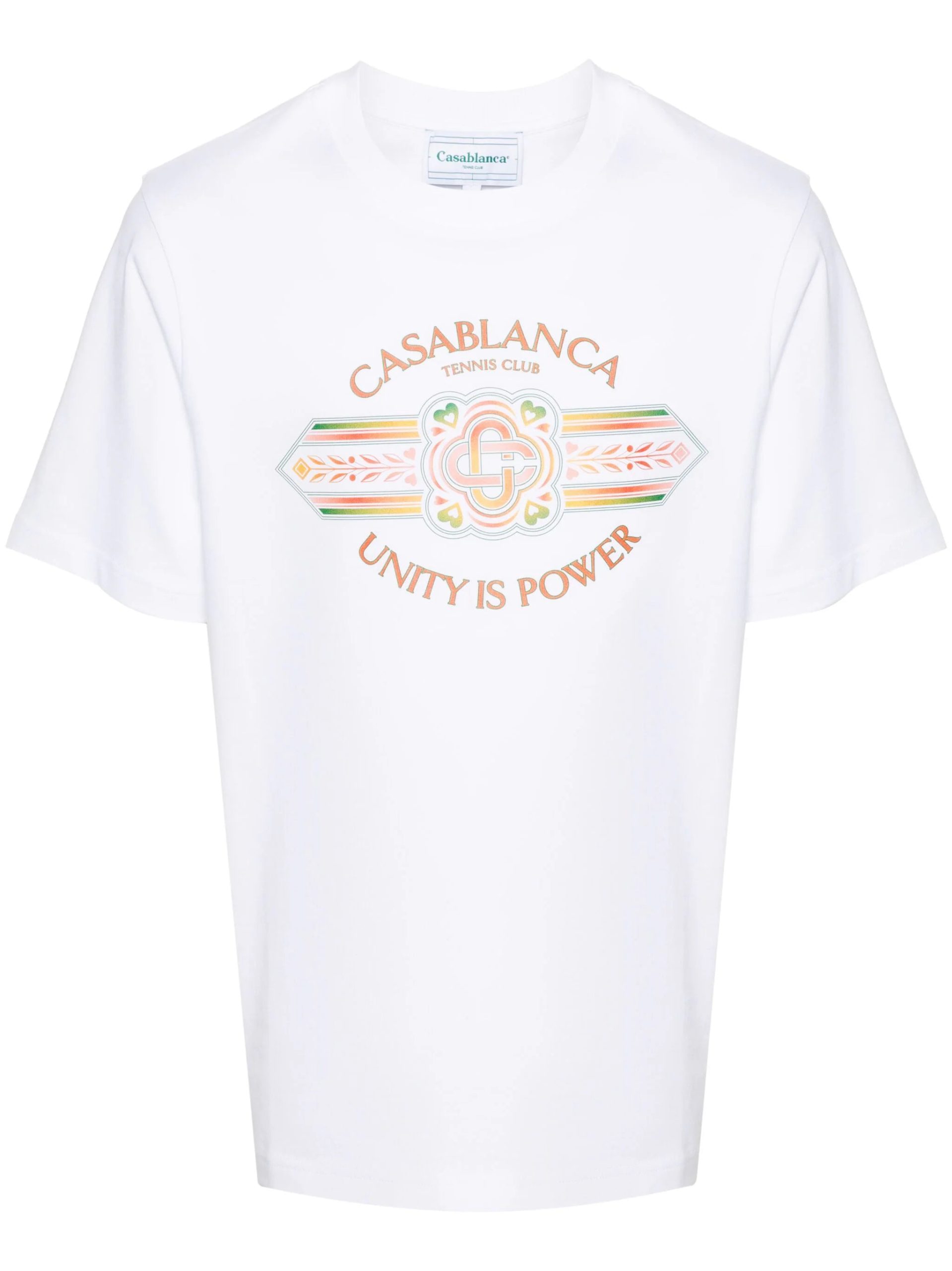 Casablanca Eenheid is macht T-shirt met opdruk in wit