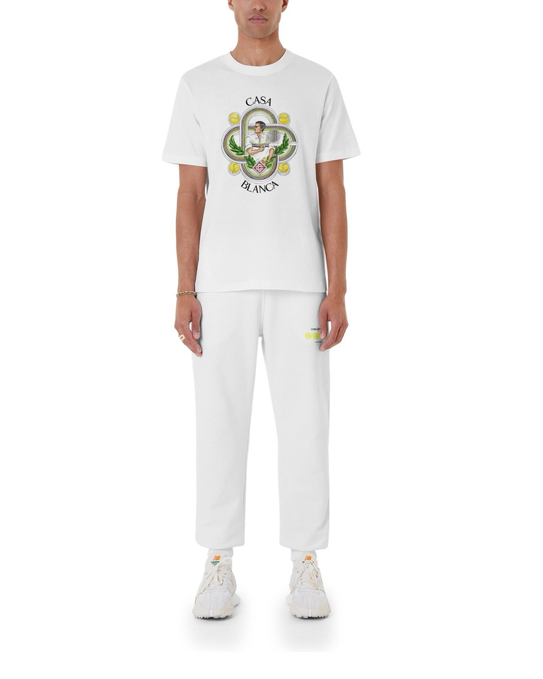 Casablanca Le Joueur Gedrukte T-Shirt in Wit
