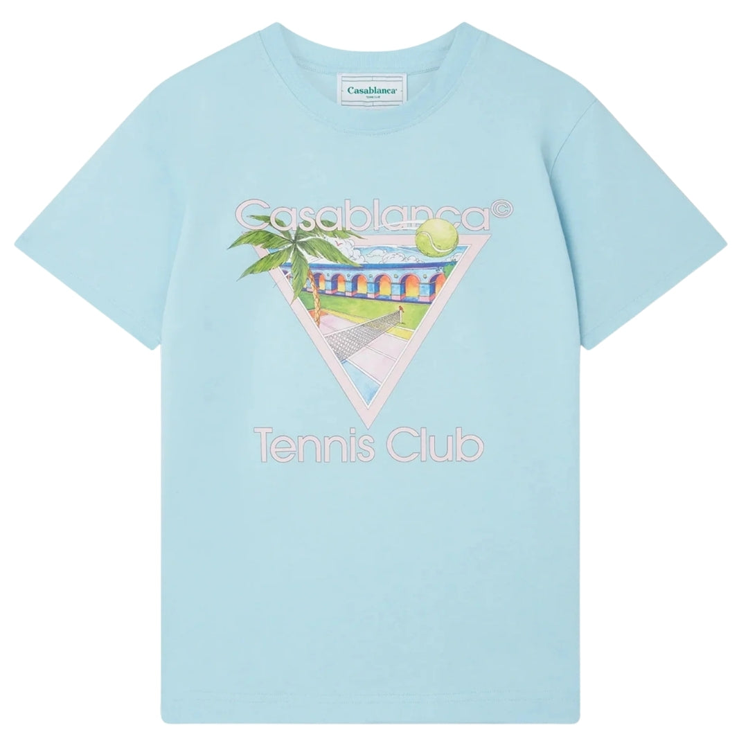 Casablanca Tennis Club Icon Lichtblauw T-shirt