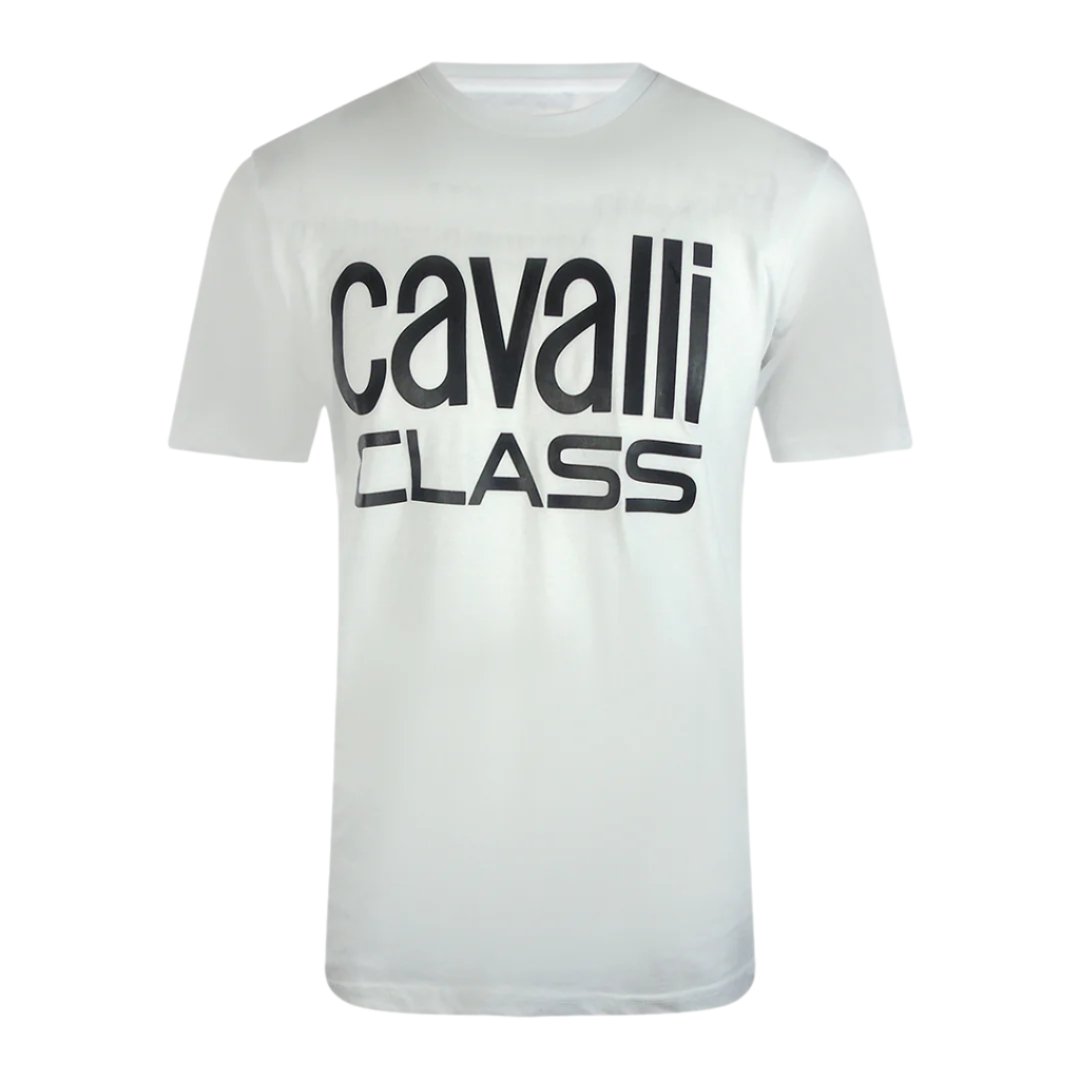 Cavalli Class Bold Brand Wit T-shirt