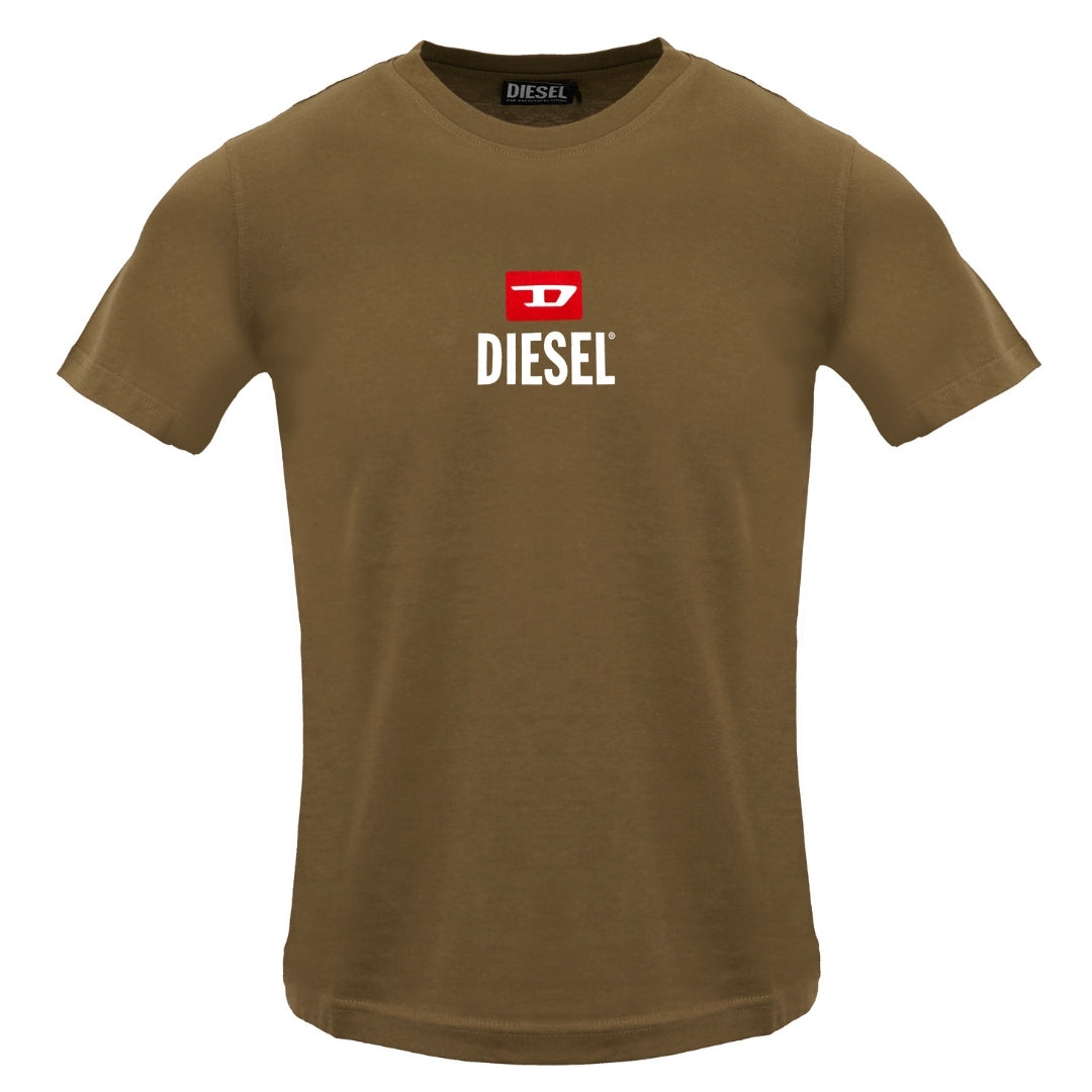 Diesel Just Small Nieuw D Logo Bruin Koffielikeur T-shirt