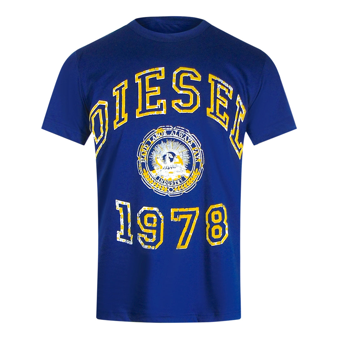 Diesel Large 1978 Design Marineblauw T-shirt