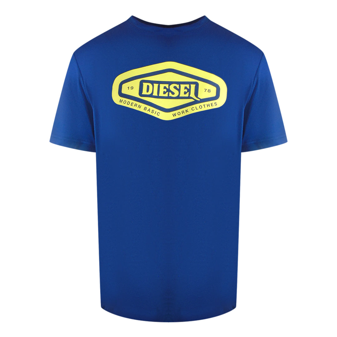Diesel Modern Basic Logo Blauw T-shirt