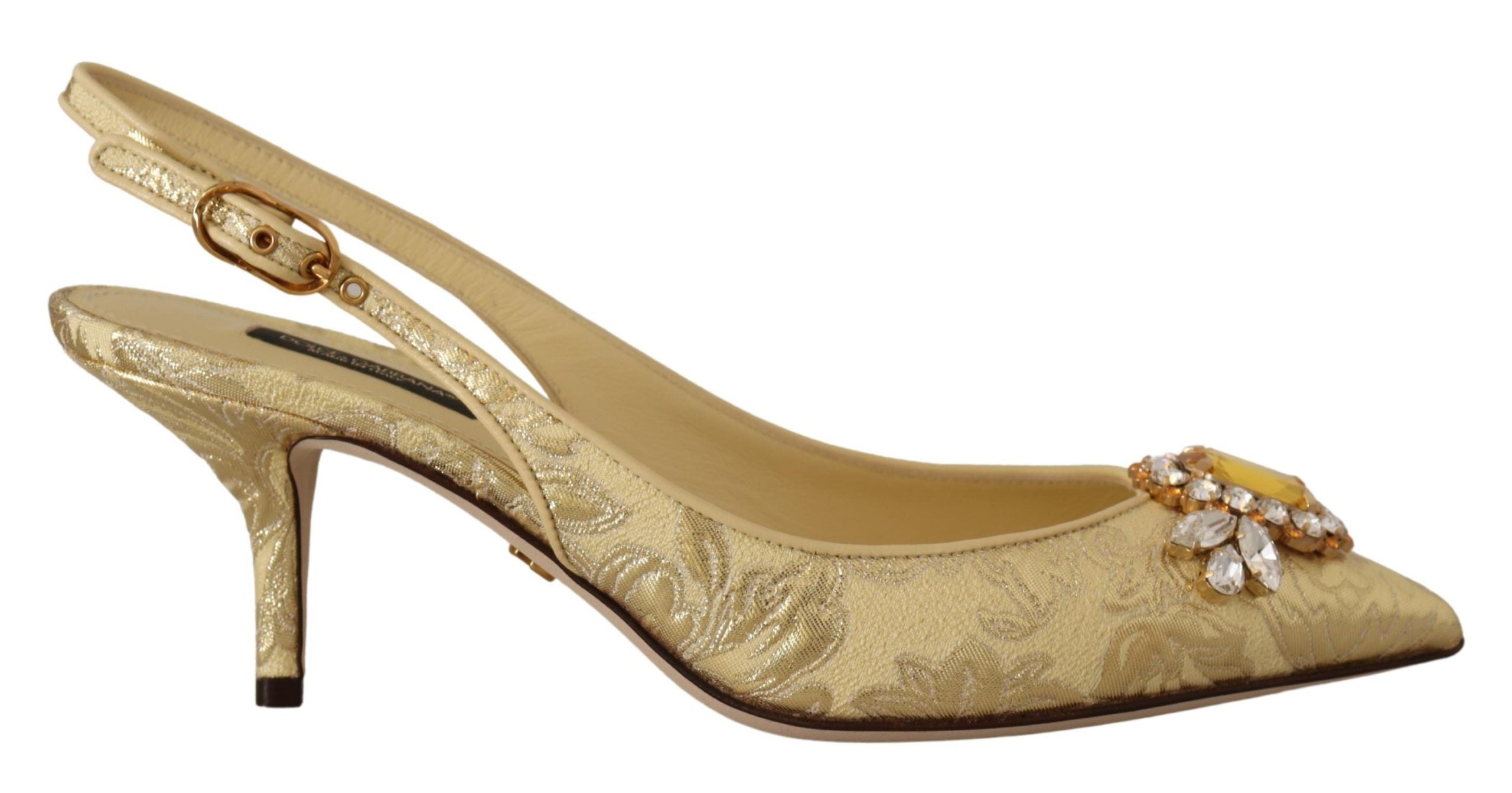 Dolce & Gabbana Gouden Kristal Slingback Pumps Hakken Schoenen