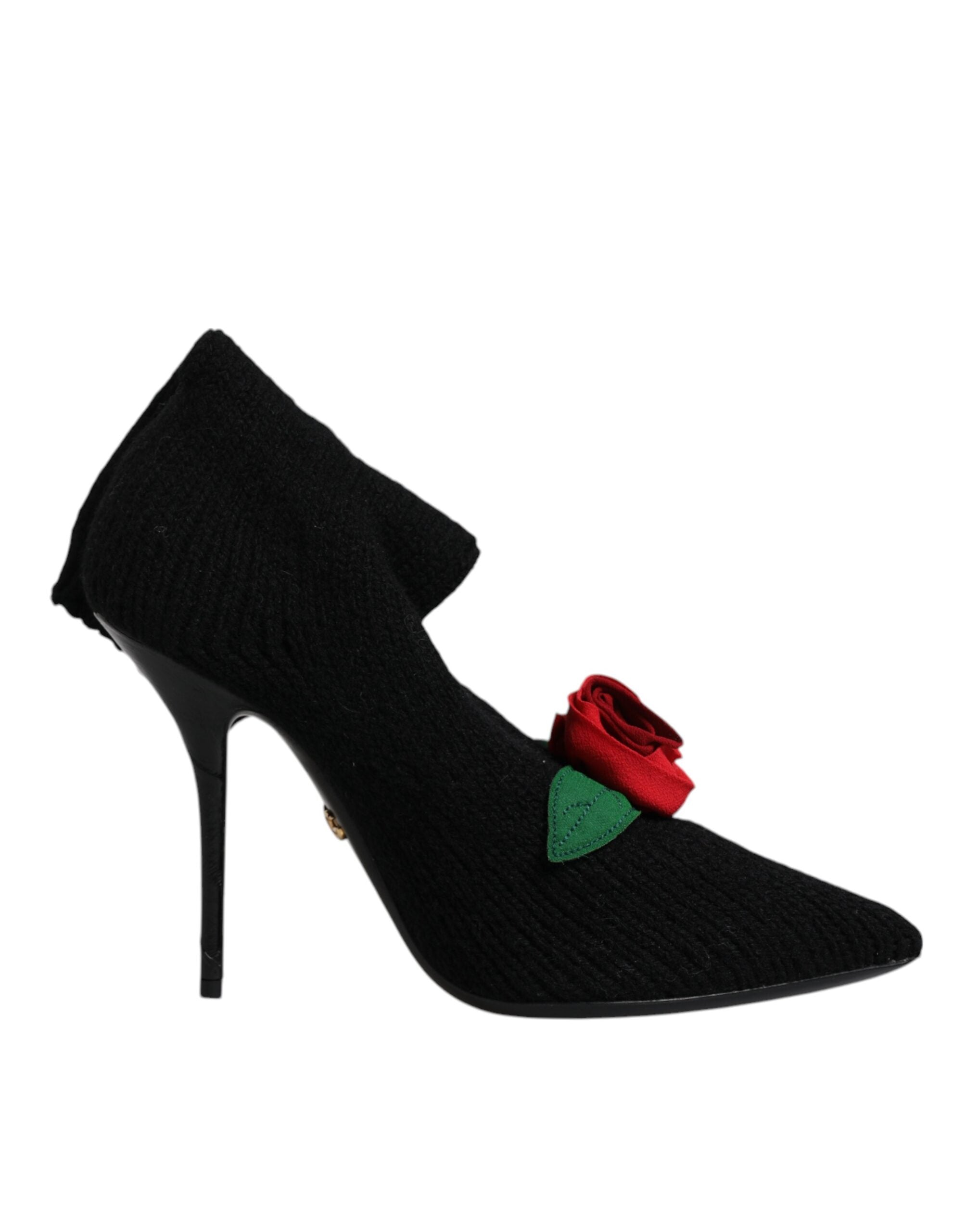 Dolce & Gabbana Zwarte Stiletto Hakken Mid Calf Laarzen Schoenen