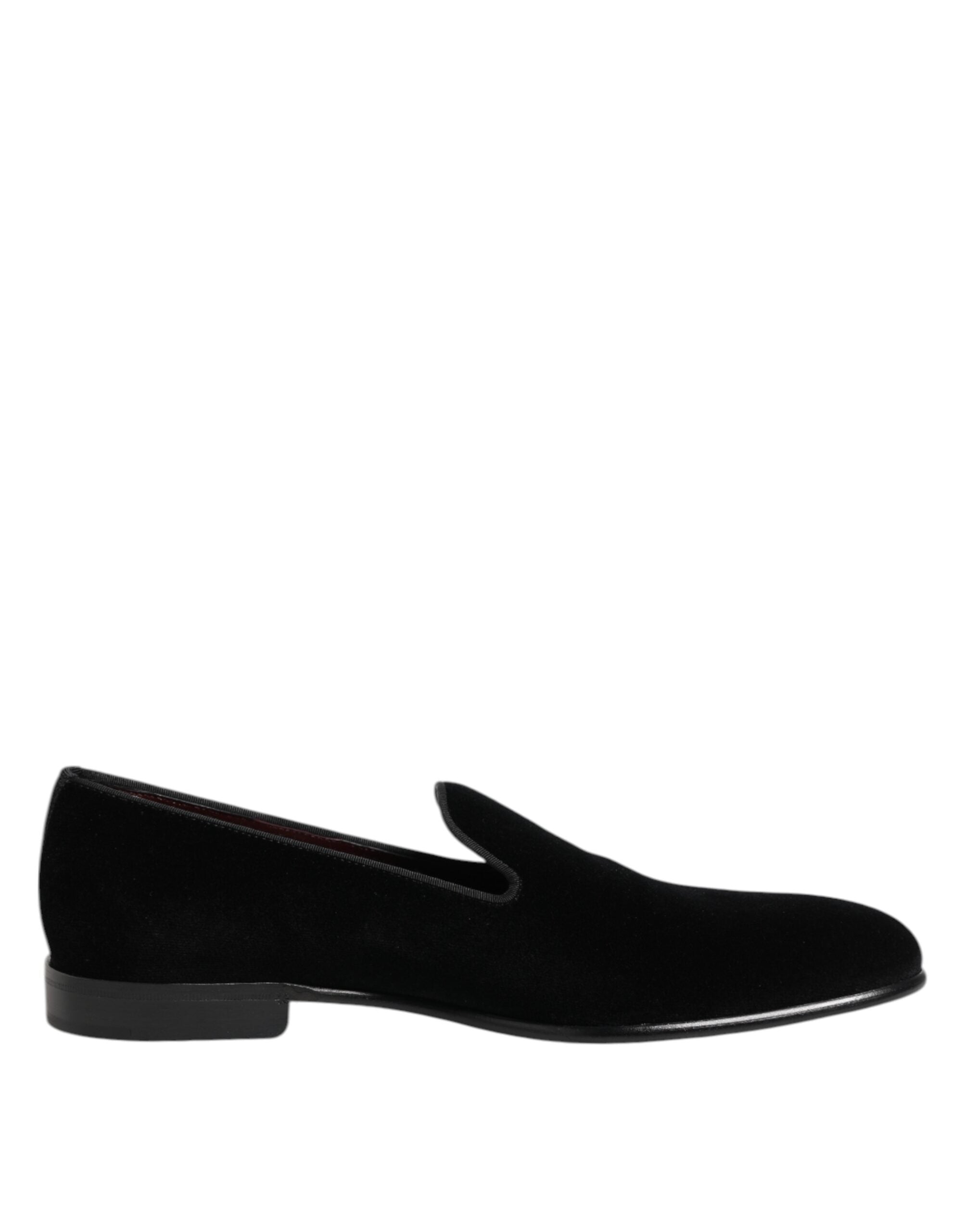 Dolce & Gabbana Zwarte Velours Instaploafers Heren Formele Schoenen