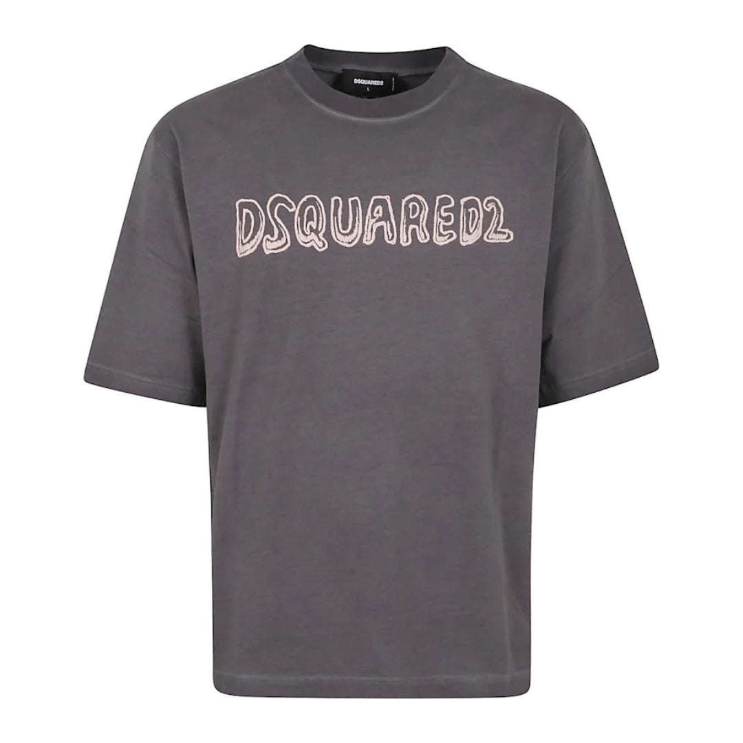 Dsquared2 Best Fade Loose Fit Cartoon Logo T-shirt Houtskoolgrijs