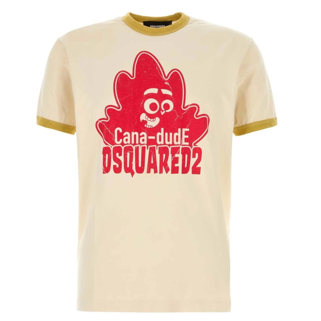 Dsquared2 Cana-dude Logo Melk T-shirt