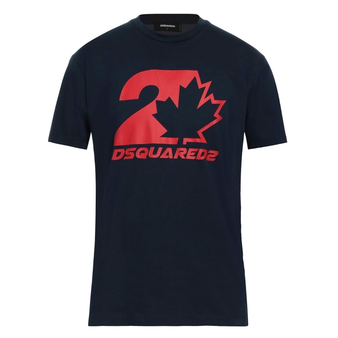 Dsquared2 Cool Fit Maple Leaf Donker Marineblauw T-shirt