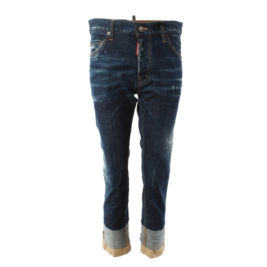 Dsquared2 Cool Guy Cropped Donkerblauwe Denim Broek