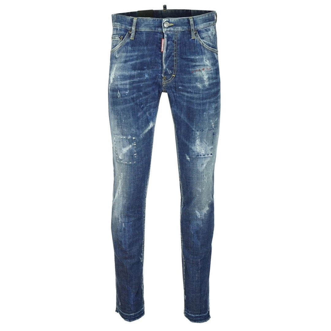 Dsquared2 Cool Guy Jean Blauwe Gerafelde Denim Broek