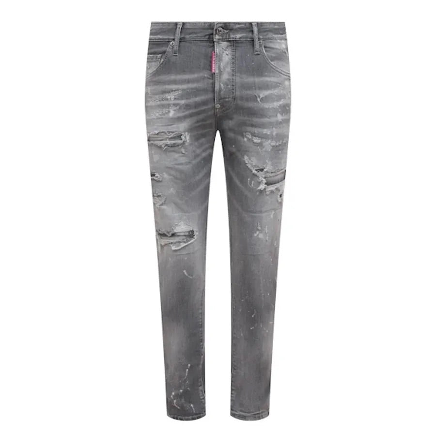Dsquared2 Lichtgrijze Skaterjeans