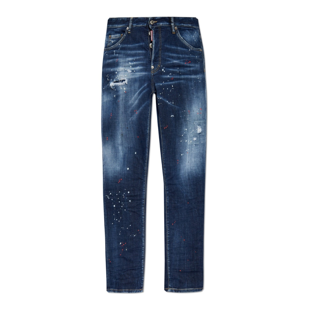 Dsquared2 Marineblauwe Cool Guy Jeans Met Verfspatdesign