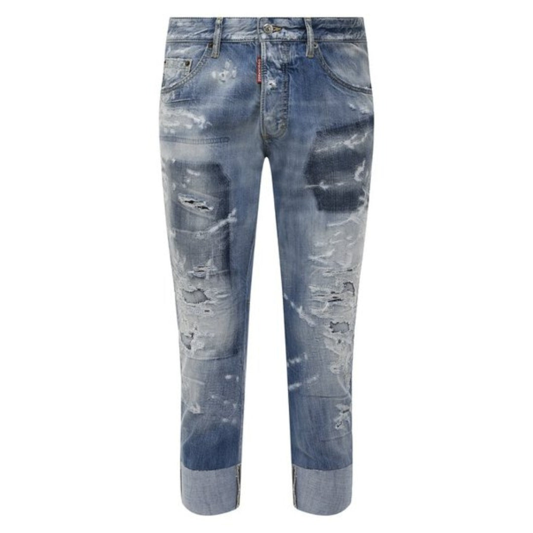 Dsquared2 Sailor Jean Blue Versterkte Gescheurde Jeans