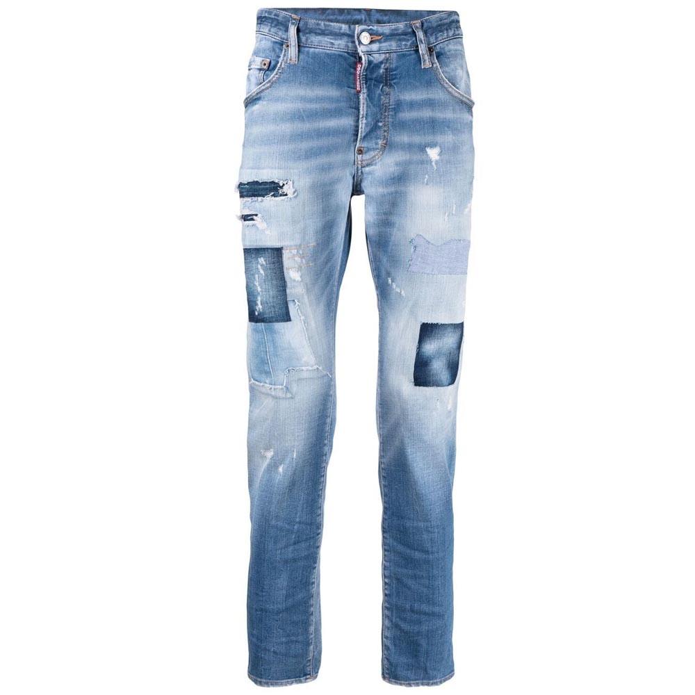 Dsquared2 Skater Jean Blue Patch Denim Broek