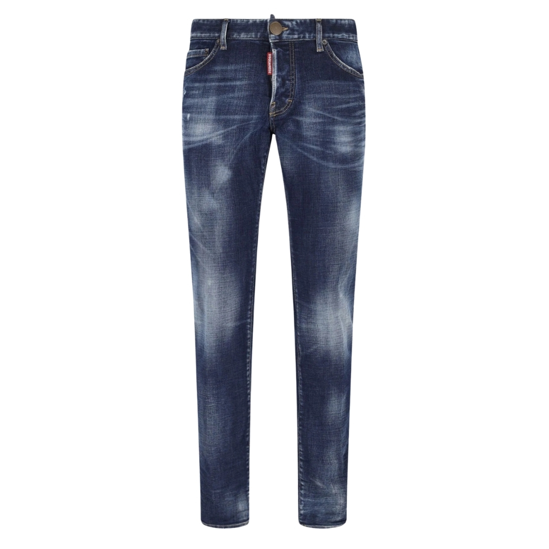 Dsquared2 Skater Jean Canadese vlagbadge Blue Wash Jeans