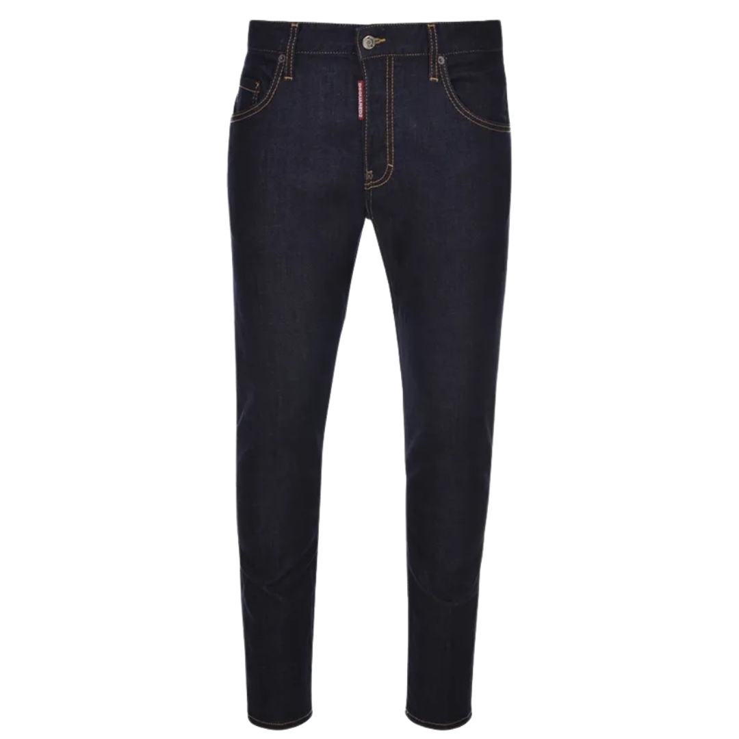 Dsquared2 Skater Jean Italiaans adreslogo marineblauwe wassing jeans