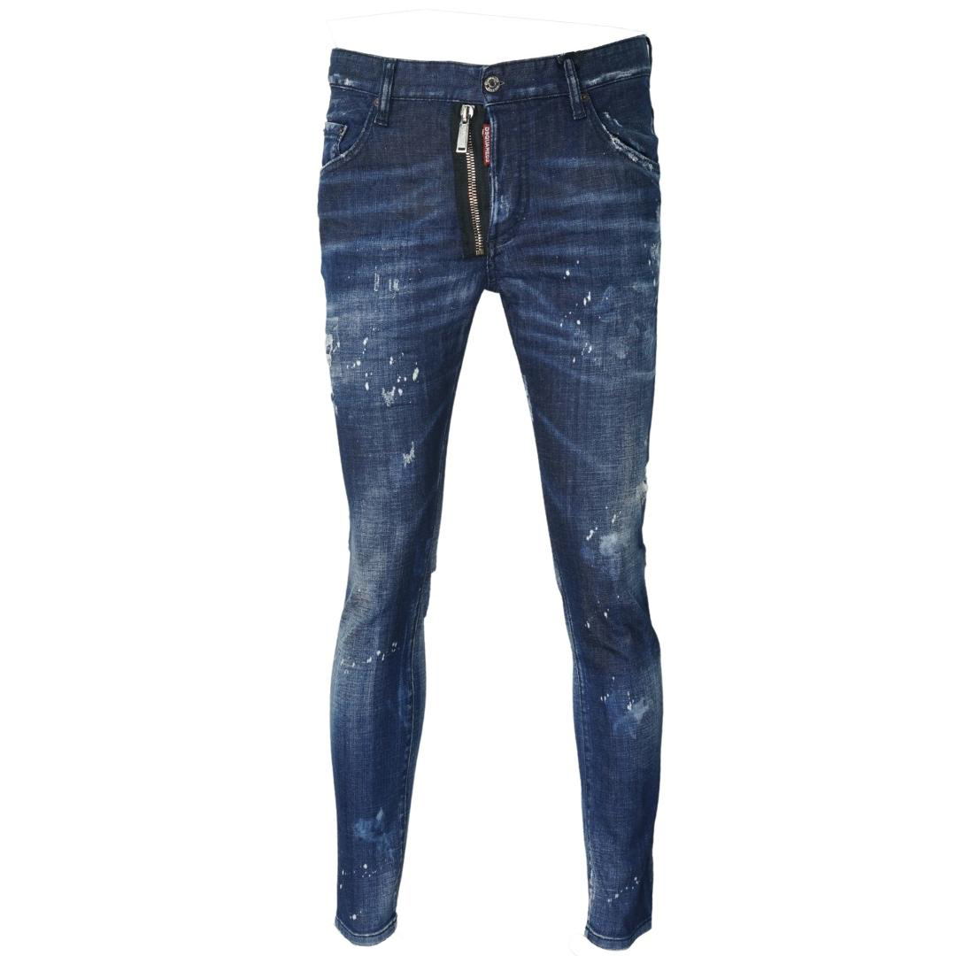 Dsquared2 Skater Jean Zip Paint Splash-jeans