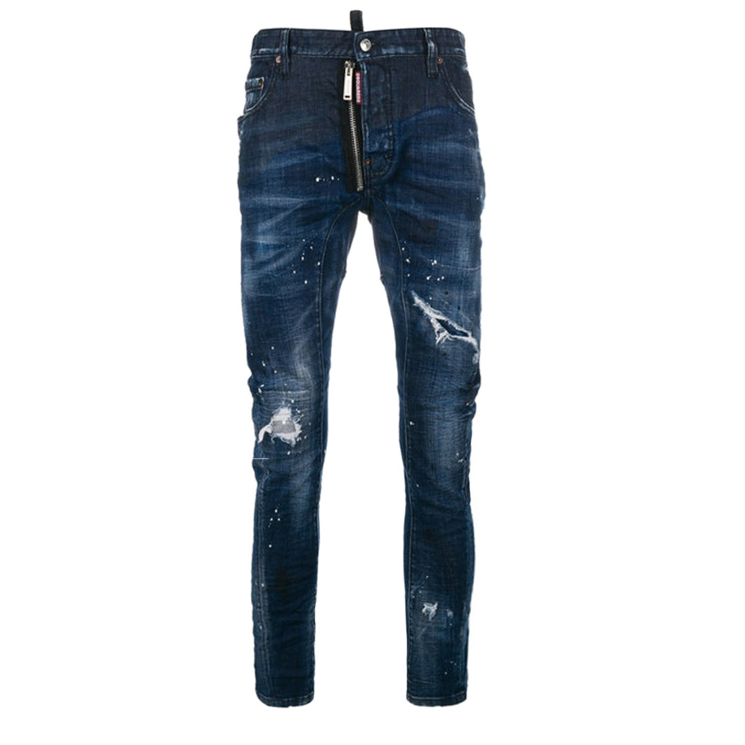 Dsquared2 Tidy Biker Jean Donkerblauwe Denim Broek
