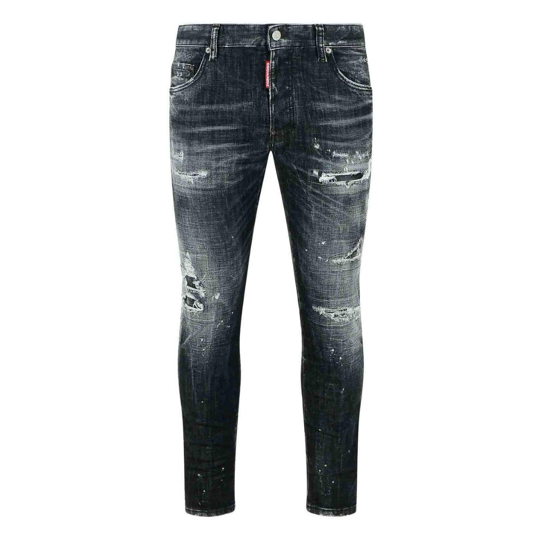 Dsquared2 Zwarte Skaterjeans Met Rocky Mountains-wassing