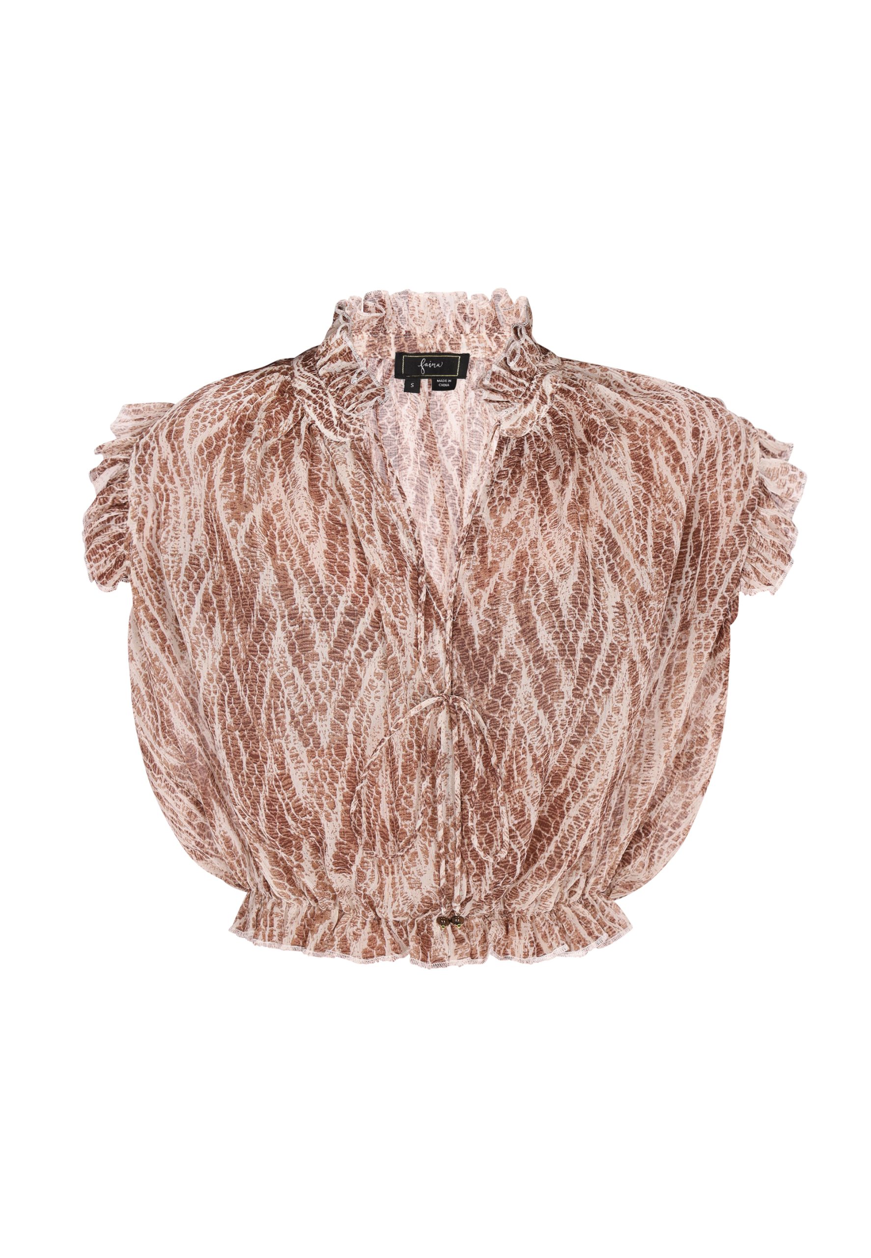 Faina Blouse Dames Bruin Veelkleurig