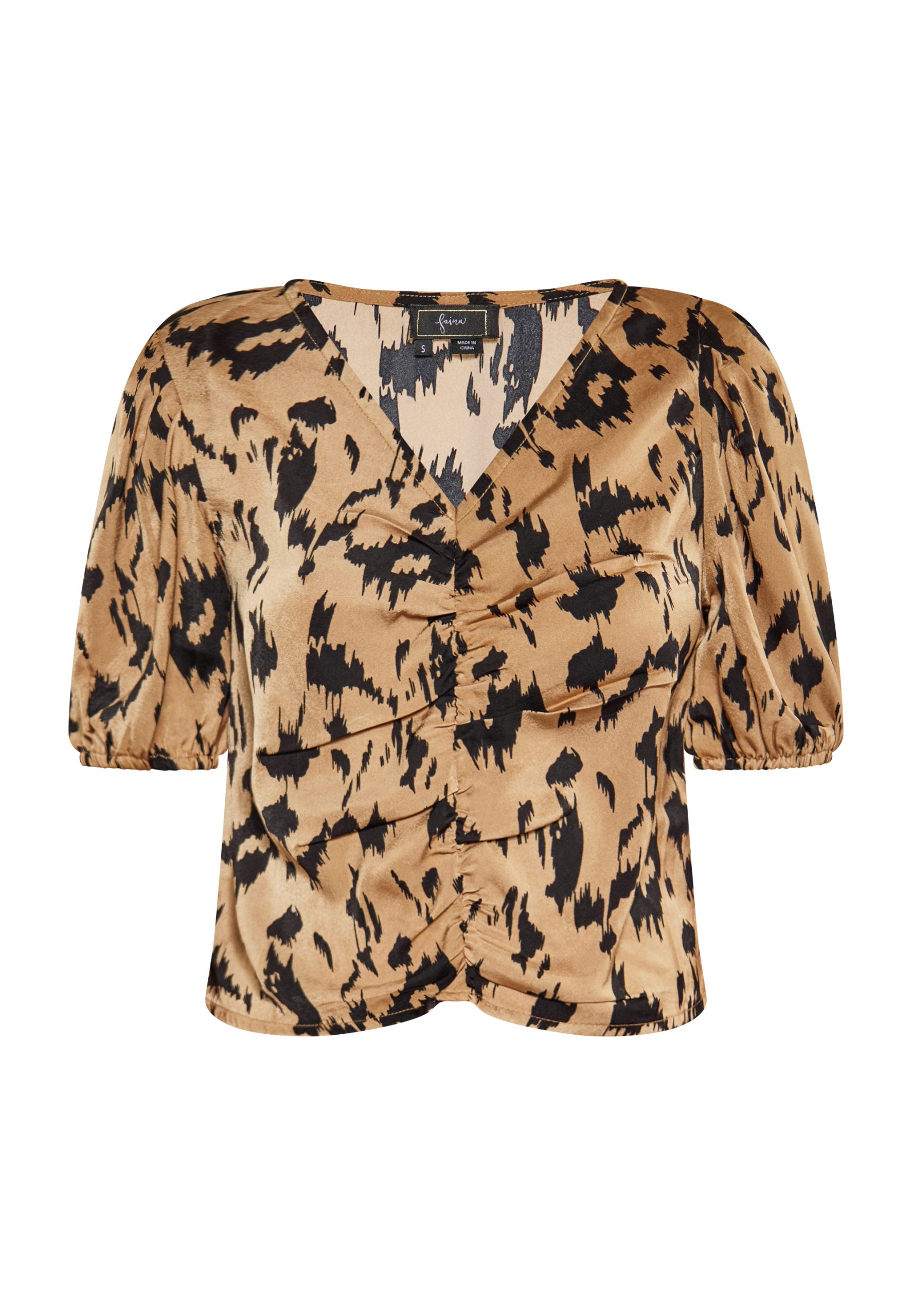 Faina Blouse Dames Camel Veelkleurig