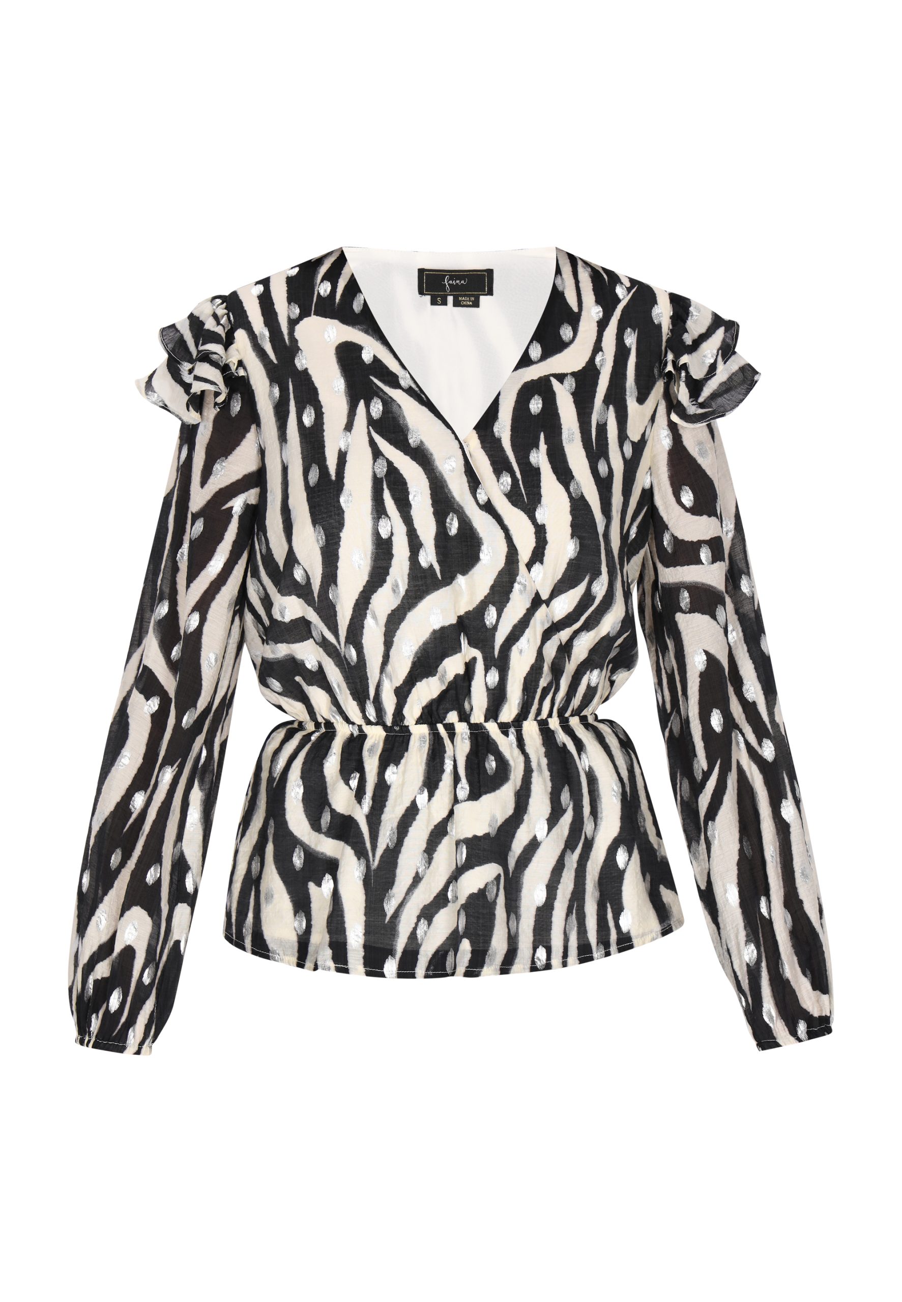 Faina Blouse Dames zwart wit