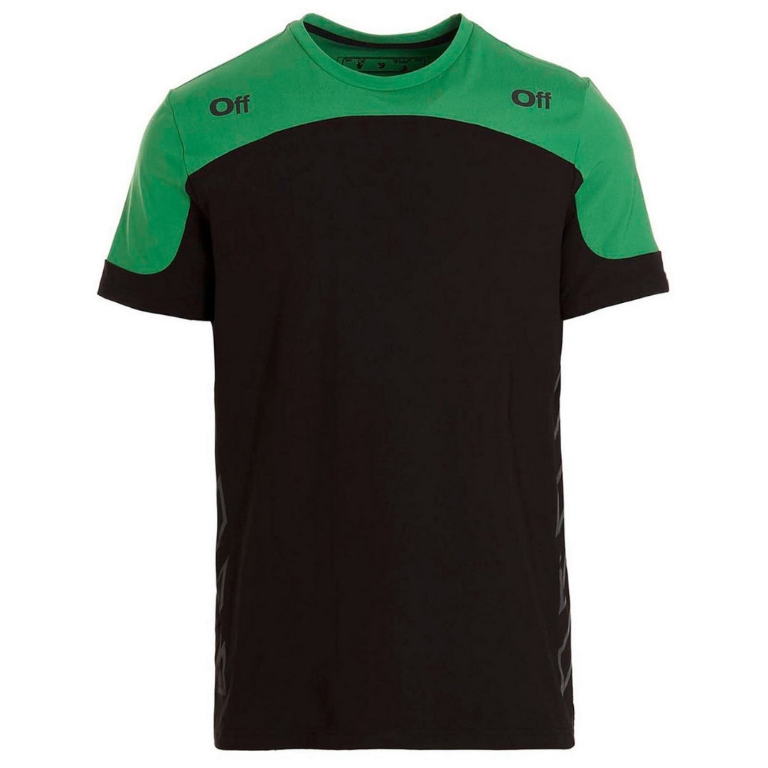 Gebroken wit Diag Outline zwart sport-T-shirt