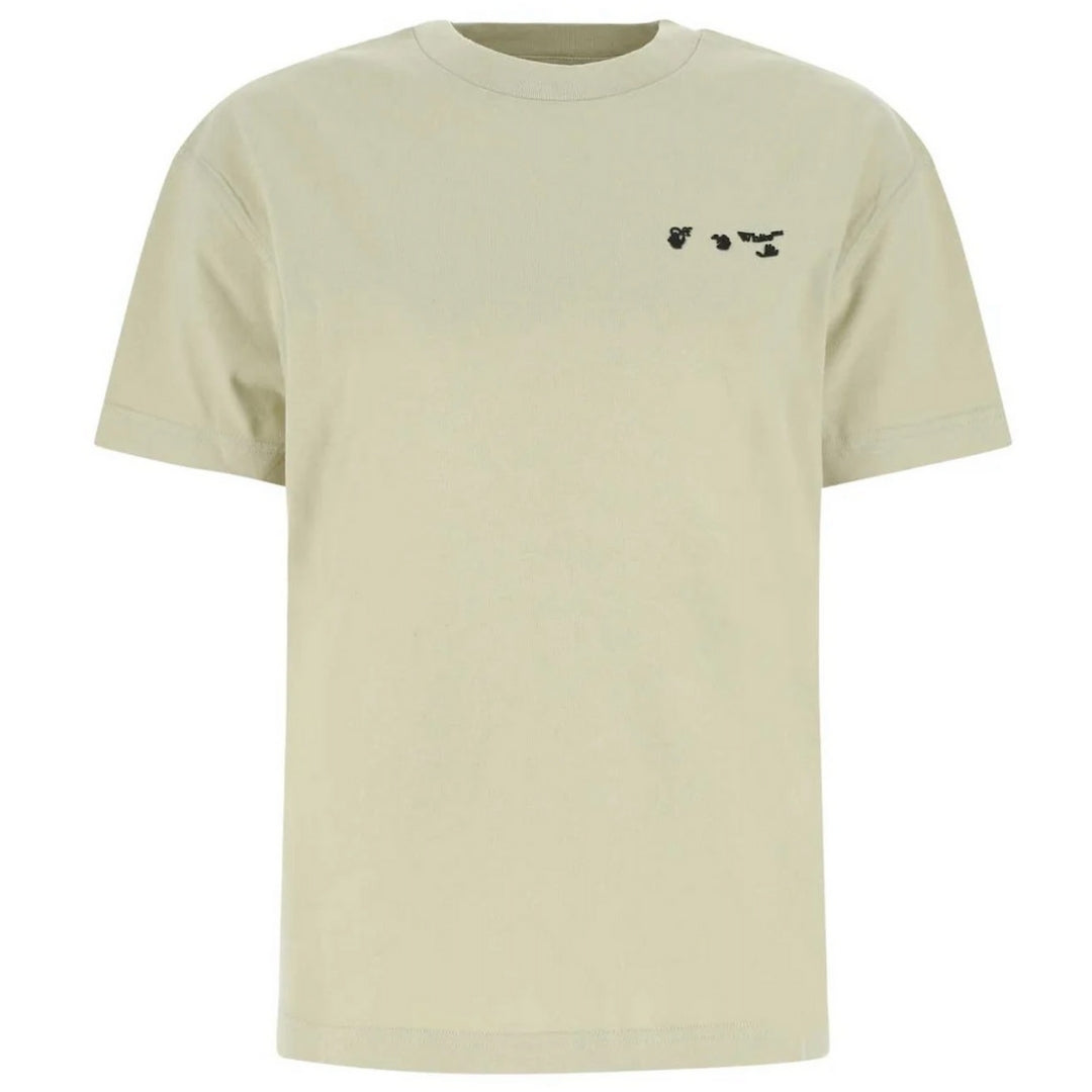Gebroken wit OW-logo, regular fit beige T-shirt