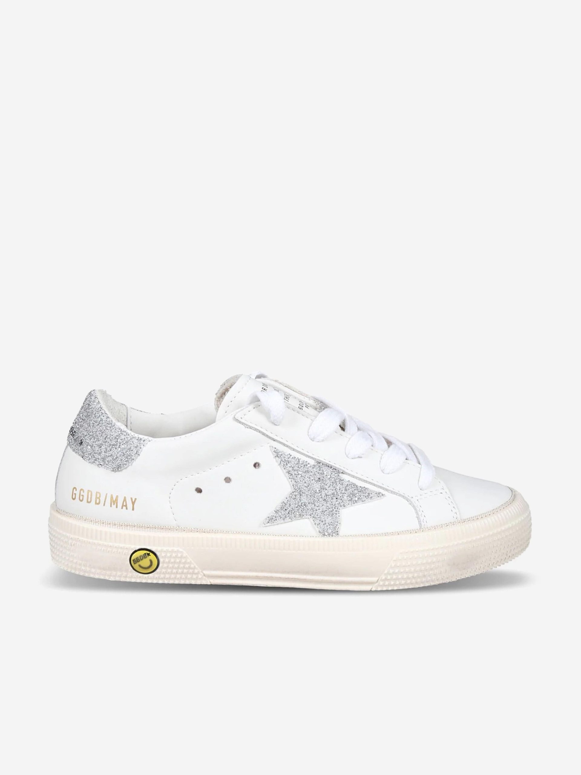 Golden Goose Meisjes Leren Crystal Star May Sneakers in Wit